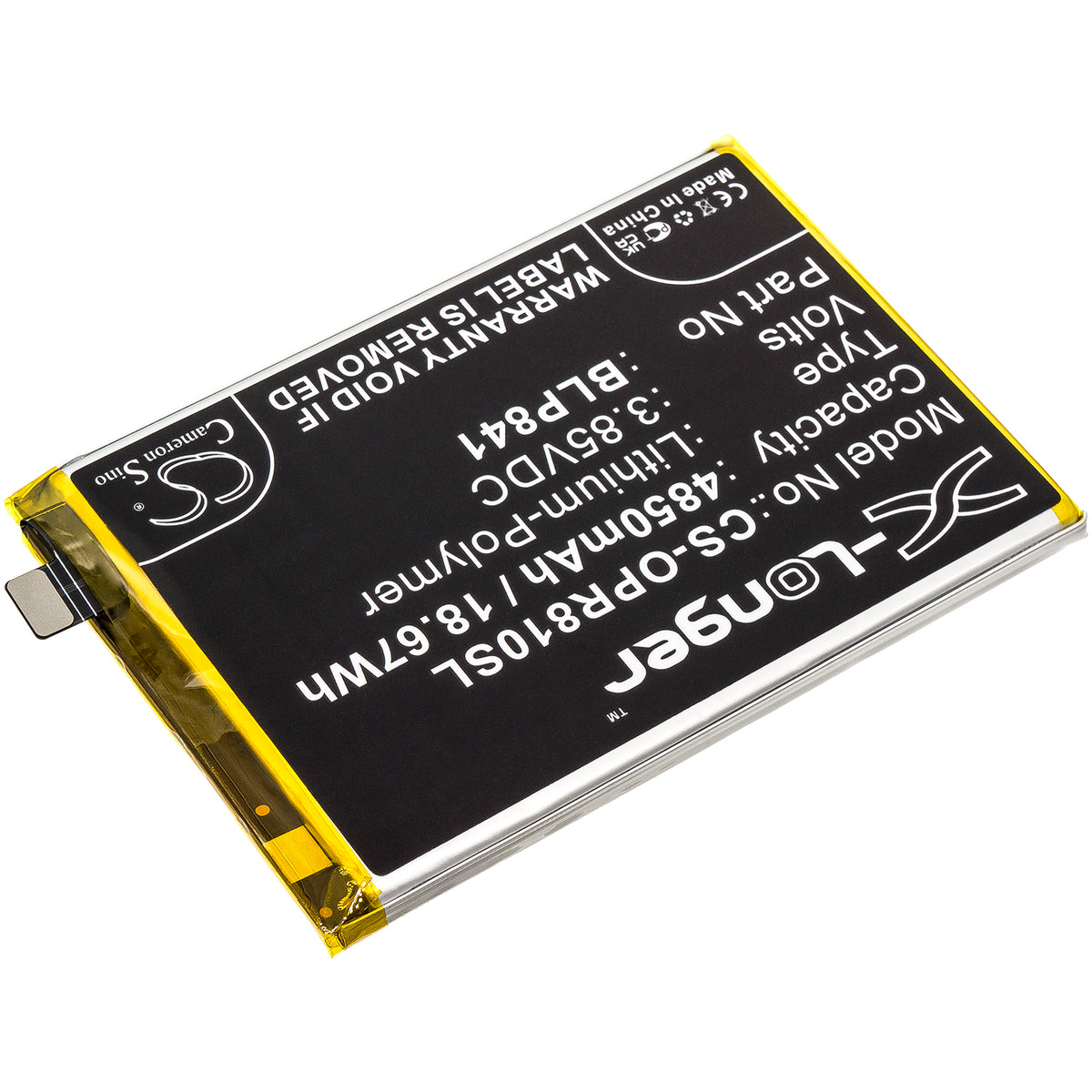 Replacement Battery for Oppo Realme 8 – Mobile, SmartPhone – 4850mAh / 3.85V