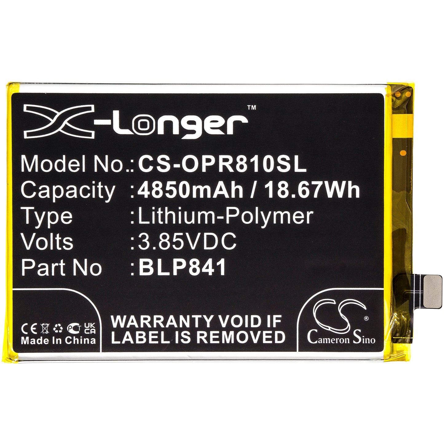 Replacement Battery for OPPO  Realme 8 – Mobile, SmartPhone – 4850mAh / 18.67Wh / 3.85V