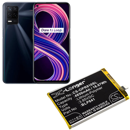 Replacement Battery for OPPO  Realme 8 – Mobile, SmartPhone – 4850mAh / 18.67Wh / 3.85V