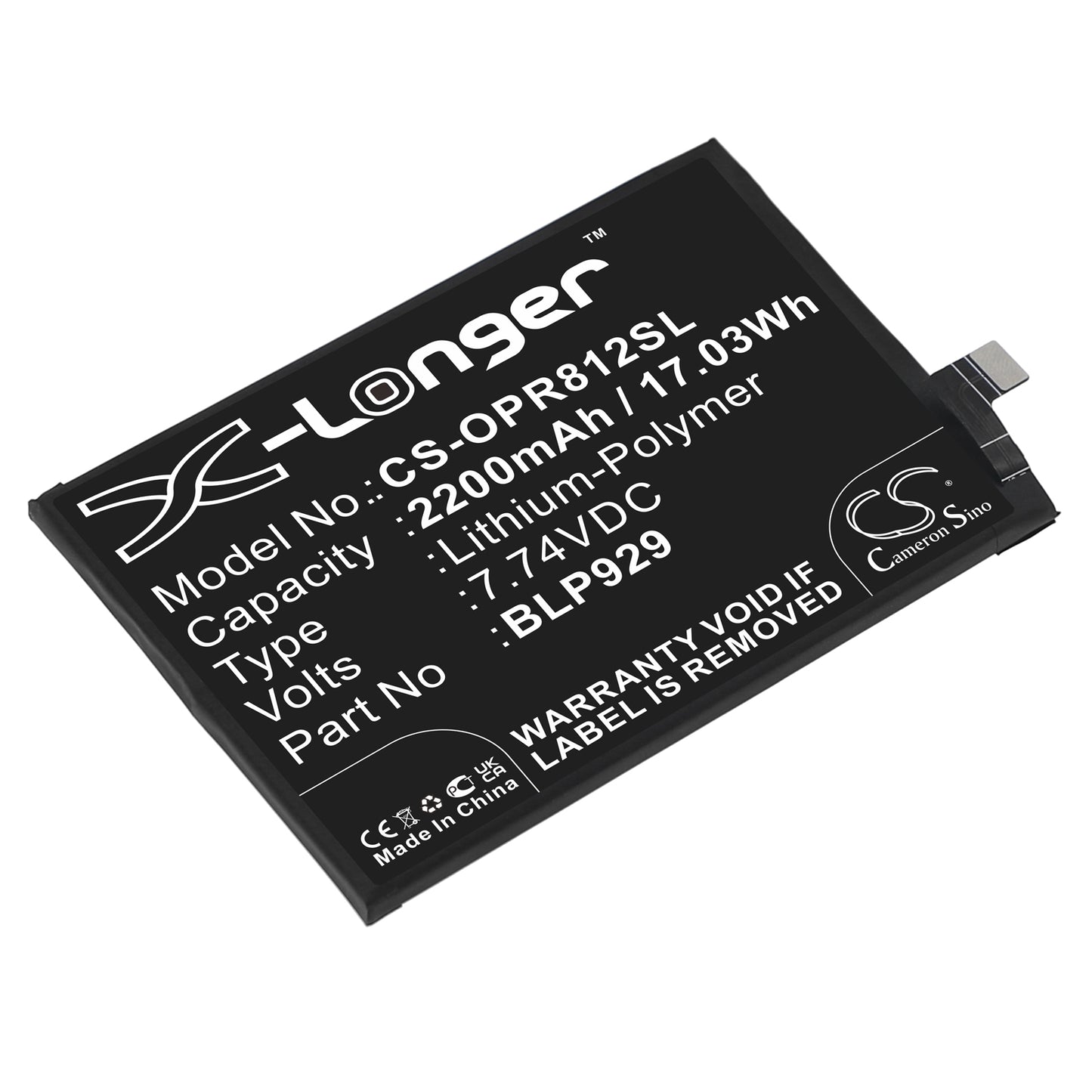 Replacement Battery for Oppo Reno8 Pro+ – Mobile, SmartPhone – 2200mAh / 7.74V - image 1