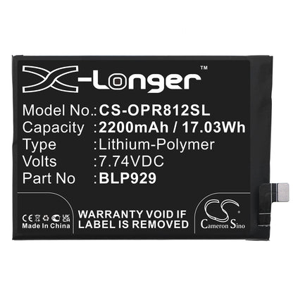 Replacement Battery for Oppo Reno8 Pro+ – Mobile, SmartPhone – 2200mAh / 7.74V