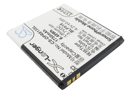 Replacement Battery for OPPO  701T – Mobile, SmartPhone – 1750mAh / 6.48Wh / 3.7V