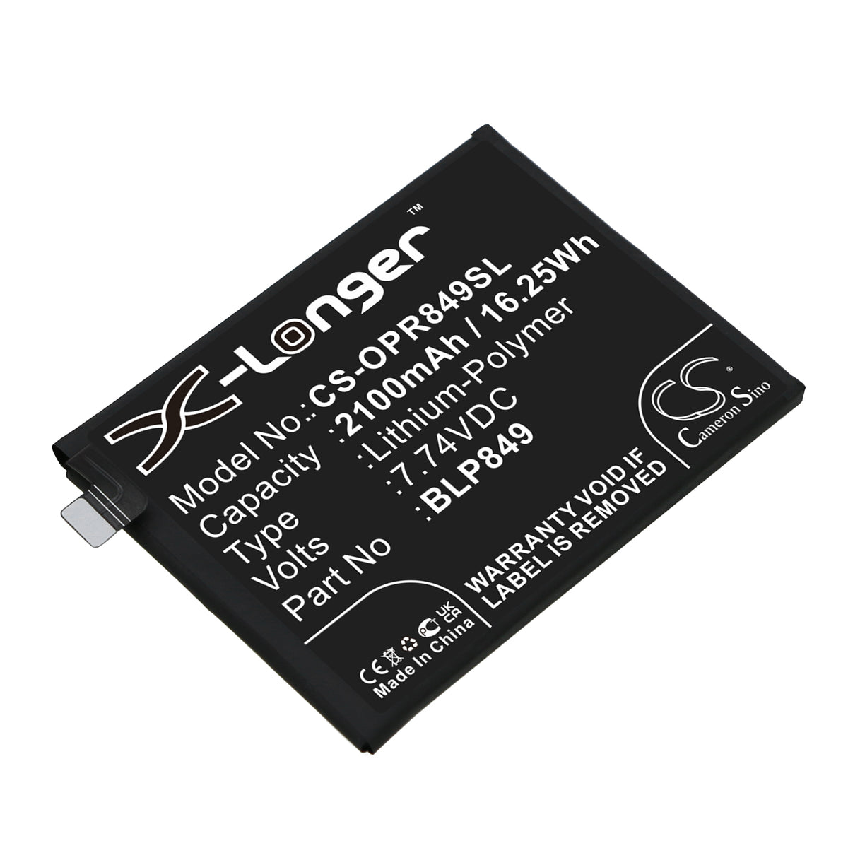 Replacement Battery for Oppo Realme GT – Mobile, SmartPhone – 2100mAh / 7.74V