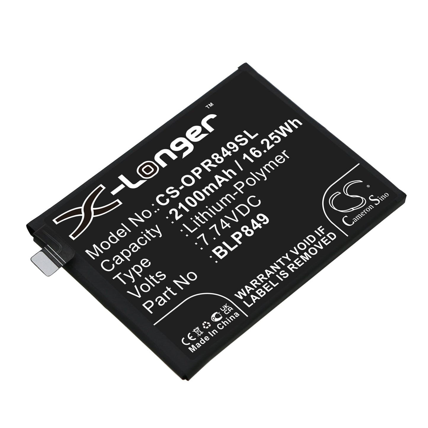 Replacement Battery for OPPO  Realme GT – Mobile, SmartPhone – 2100mAh / 16.25Wh / 7.74V