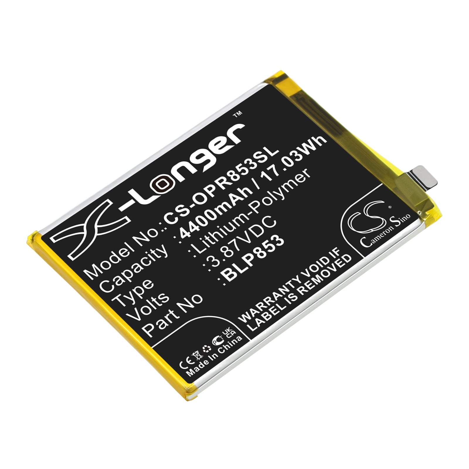 Replacement Battery for Oppo Reno 4 4G – Mobile, SmartPhone – 4400mAh / 3.87V - image 1