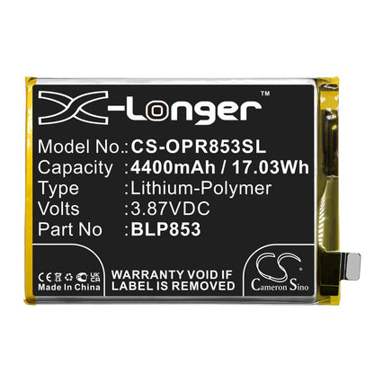 Replacement Battery for OPPO  CPH2113 – Mobile, SmartPhone – 4400mAh / 17.03Wh / 3.87V