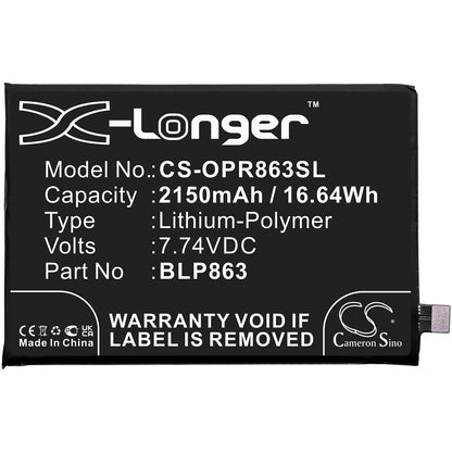Replacement Battery for Oppo Reno6 – Mobile, SmartPhone – 2150mAh / 7.74V