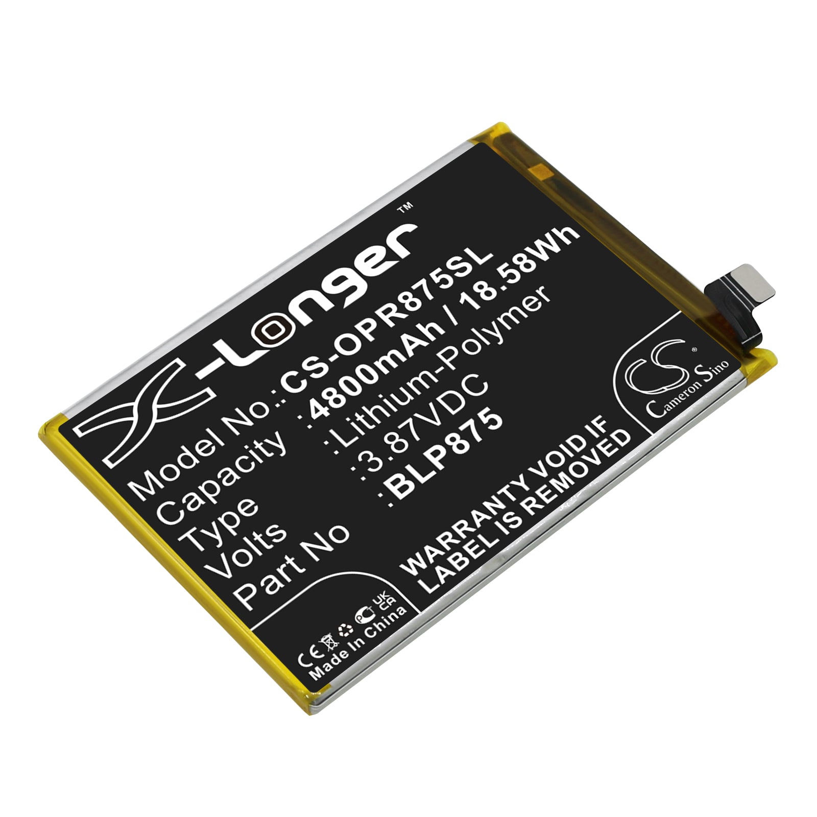 Replacement Battery for Oppo Realme Q3s – Mobile, SmartPhone – 4800mAh / 3.87V - image 1