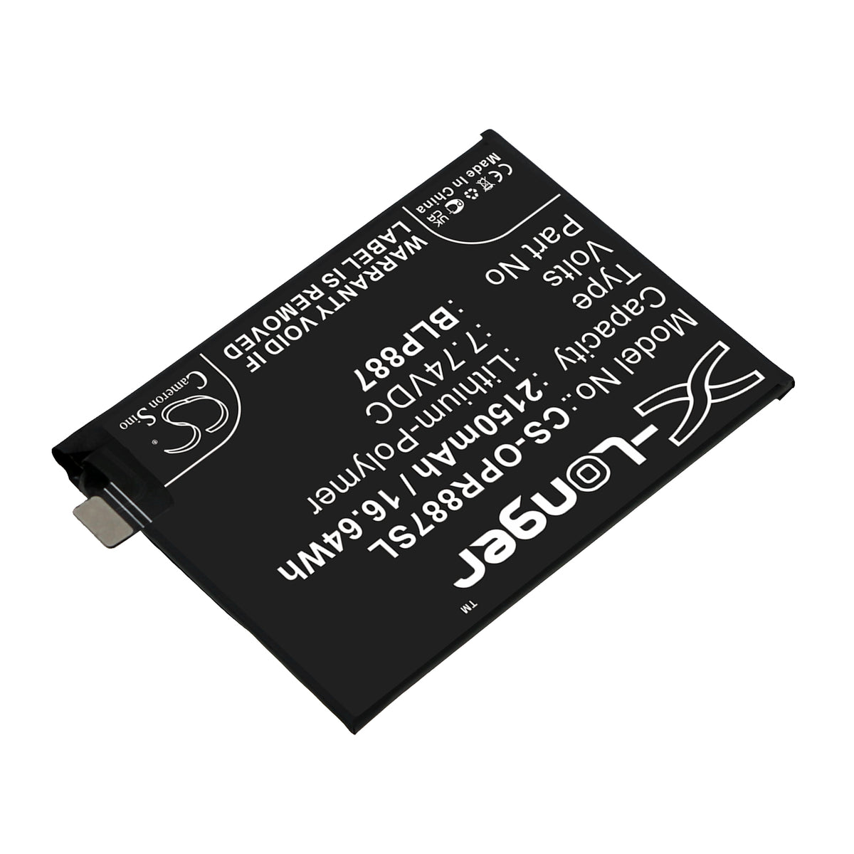 Replacement Battery for Oppo Realme GT Neo 2 – Mobile, SmartPhone – 2150mAh / 7.74V