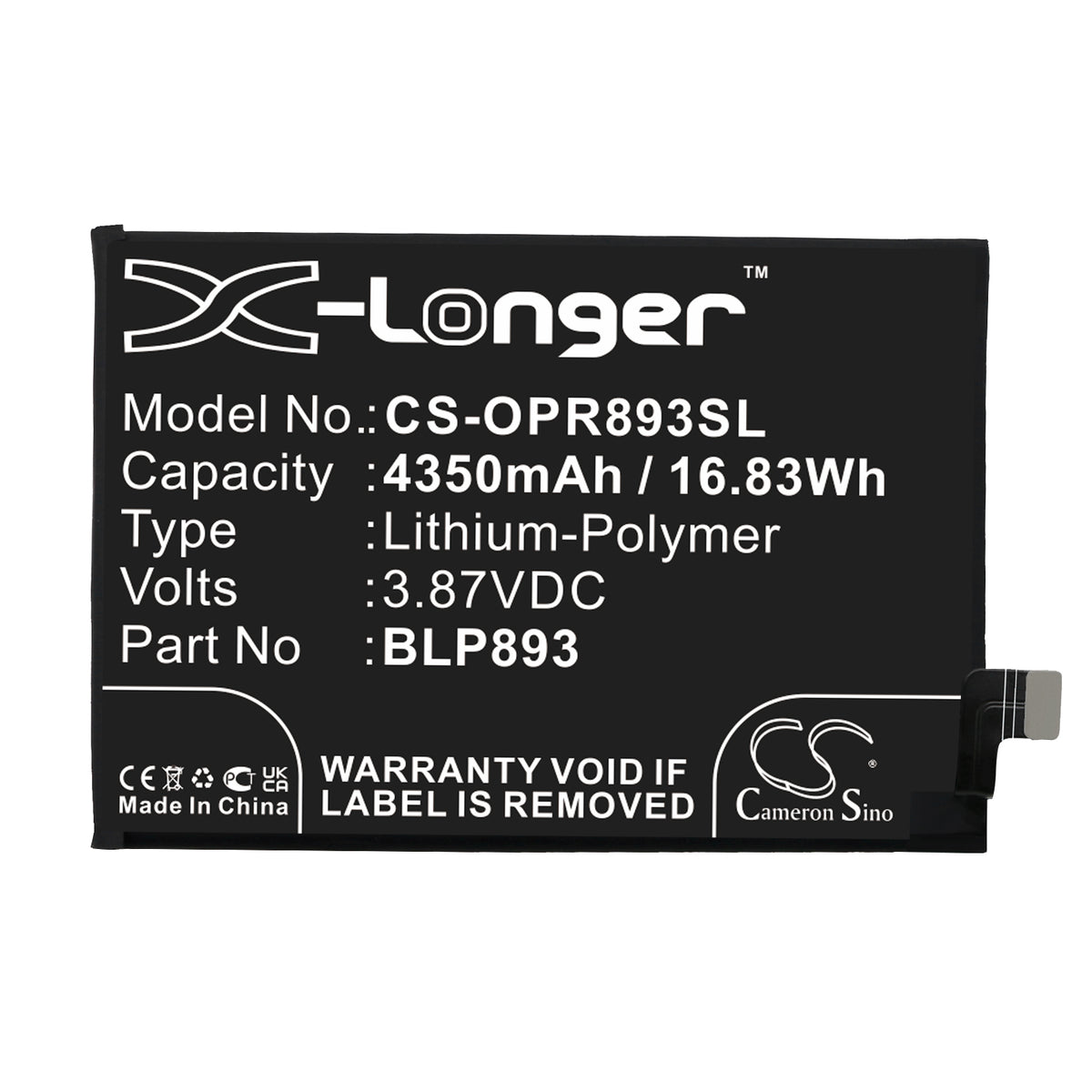 Replacement Battery for Oppo Realme GT Neo 2 – Mobile, SmartPhone – 2150mAh / 7.74V