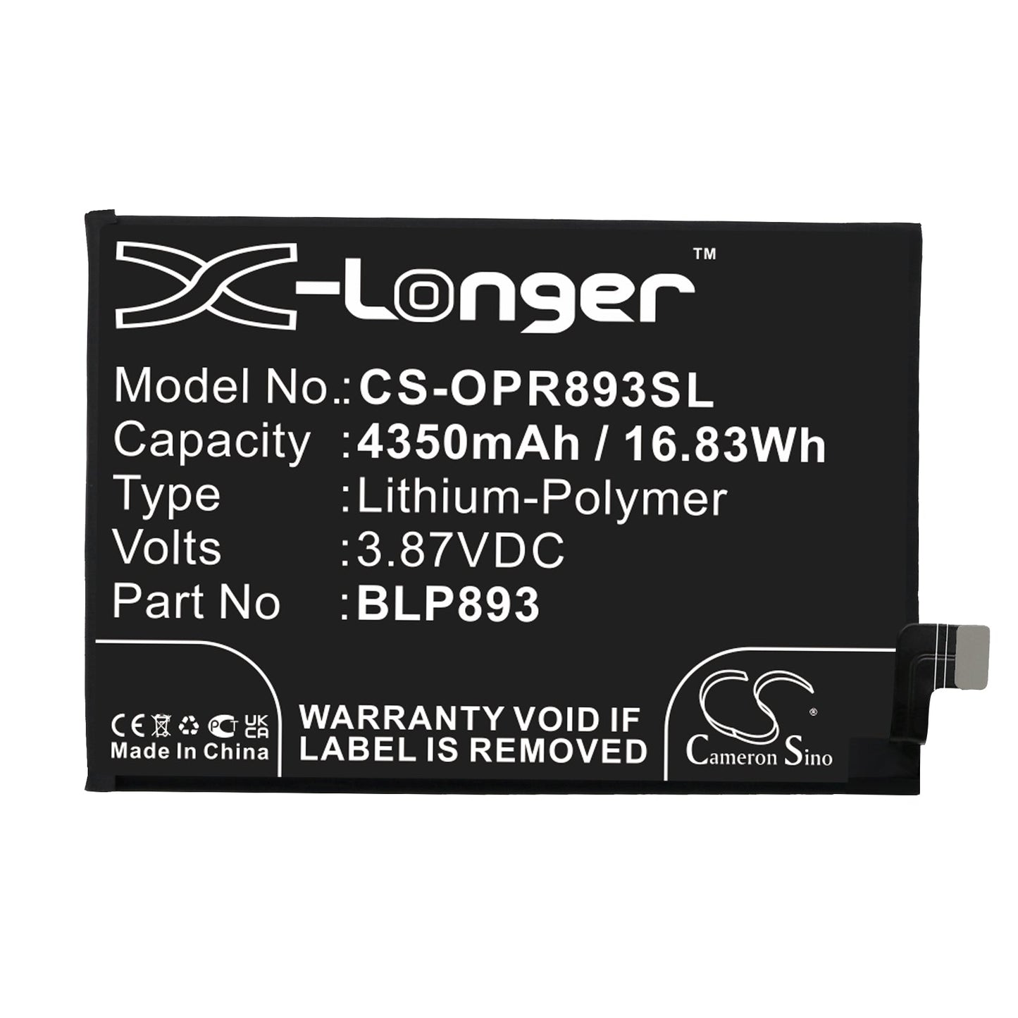 Replacement Battery for OPPO  Realme GT Neo 2 – Mobile, SmartPhone – 2150mAh / 16.64Wh / 7.74V