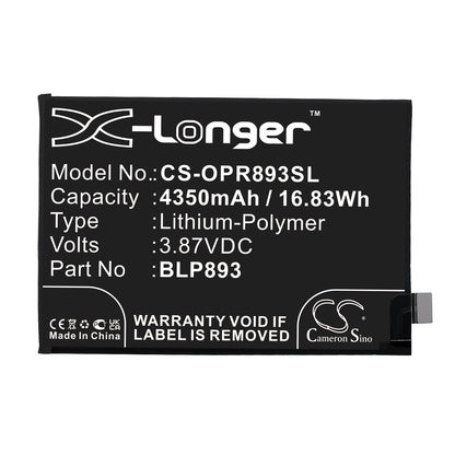 Replacement Battery for Oppo Reno 7 – Mobile, SmartPhone – 4350mAh / 3.87V