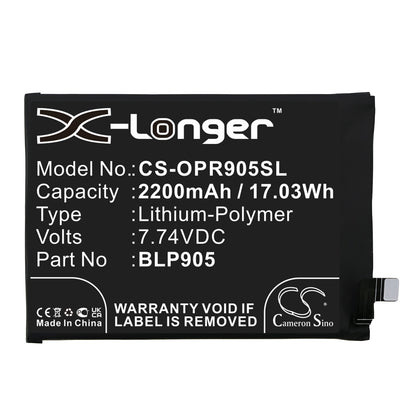 Replacement Battery for OPPO  PFDM00 – Mobile, SmartPhone – 2200mAh / 17.03Wh / 7.74V