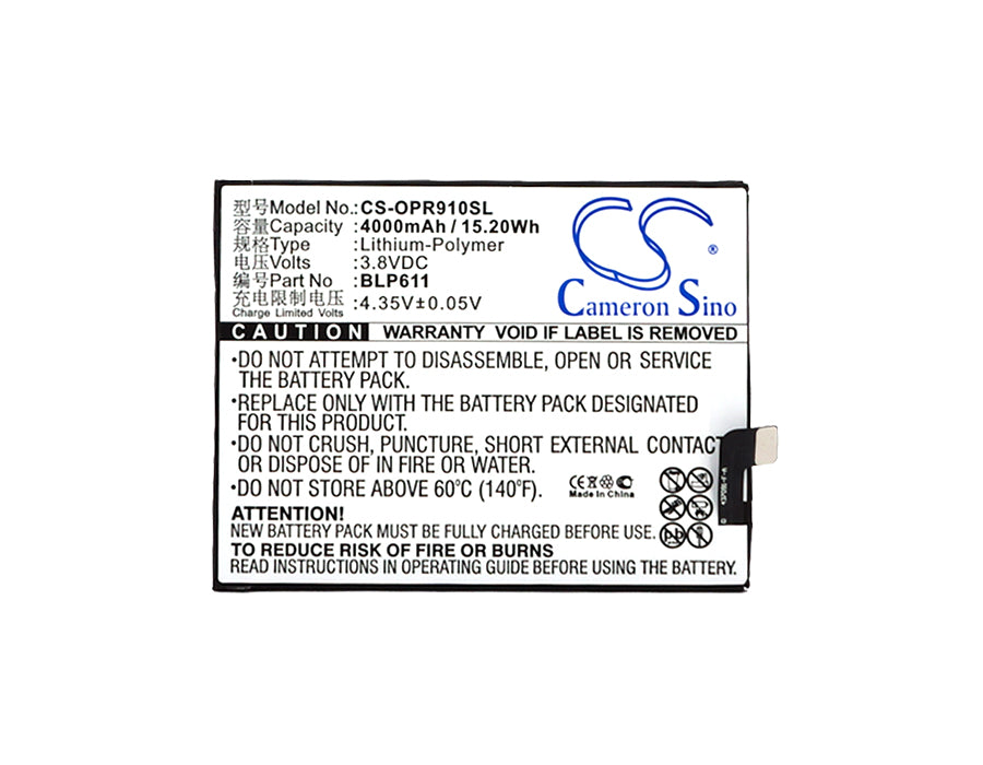 Replacement Battery for Oppo R9 Plus – Mobile, SmartPhone – 4000mAh / 3.8V - image 5