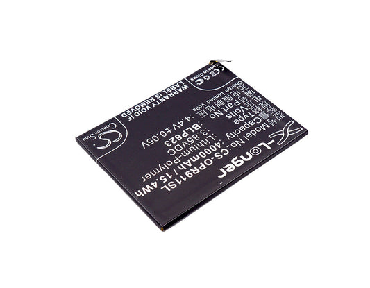 Replacement Battery for OPPO  CPH1611 – Mobile, SmartPhone – 4000mAh / 15.40Wh / 3.85V