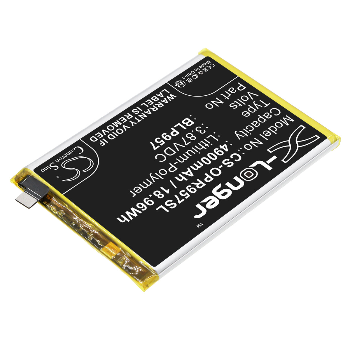 Replacement Battery for Oppo Realme 10 5G – Mobile, SmartPhone – 4900mAh / 3.87V