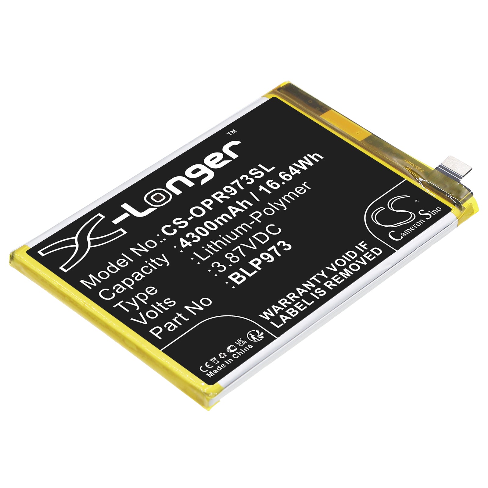 Replacement Battery for Oppo Reno9 5G – Mobile, SmartPhone – 4300mAh / 3.87V - image 1