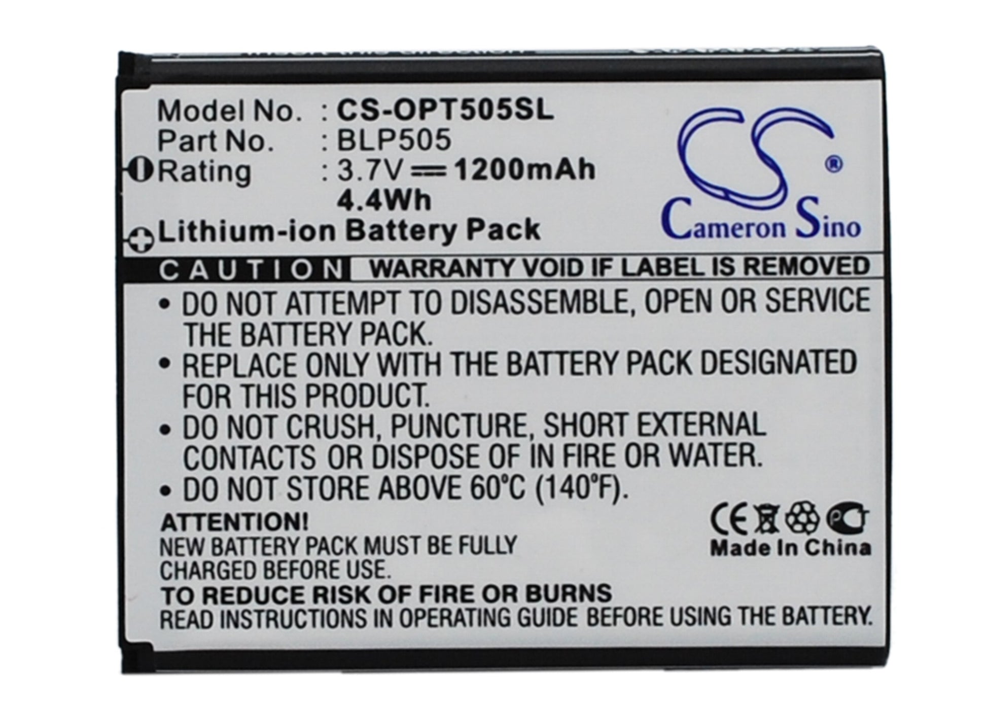 Replacement Battery for Oppo T9 – Mobile, SmartPhone – 1200mAh / 3.7V - image 1