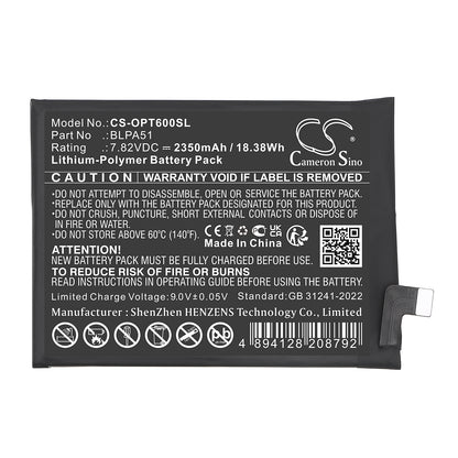 Replacement Battery for Realme | Oppo GT 6T – Mobile, SmartPhone – 2350mAh / 7.82V