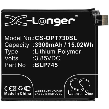 Replacement Battery for Oneplus  7T Pro – Mobile, SmartPhone – 3900mAh / 15.02Wh / 3.85V