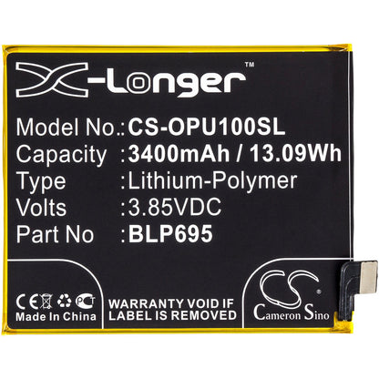 Replacement Battery for OPPO  R1833 – Mobile, SmartPhone – 3400mAh / 13.09Wh / 3.85V