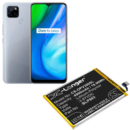 Replacement Battery for OPPO  Realme V3 – Mobile, SmartPhone – 4900mAh / 18.96Wh / 3.87V