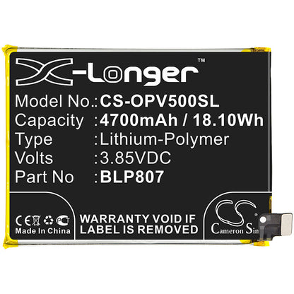 Replacement Battery for OPPO  Realme V5 – Mobile, SmartPhone – 4700mAh / 18.10Wh / 3.85V