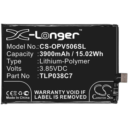 Replacement Battery for Alcatel  5V – Mobile, SmartPhone – 3900mAh / 15.02Wh / 3.85V