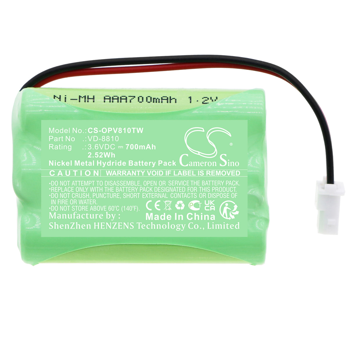 Replacement Battery for Optex | iVision | IQ America Wireless Two-Way Intercom System – Home Security Camera – 700mAh / 3.6V