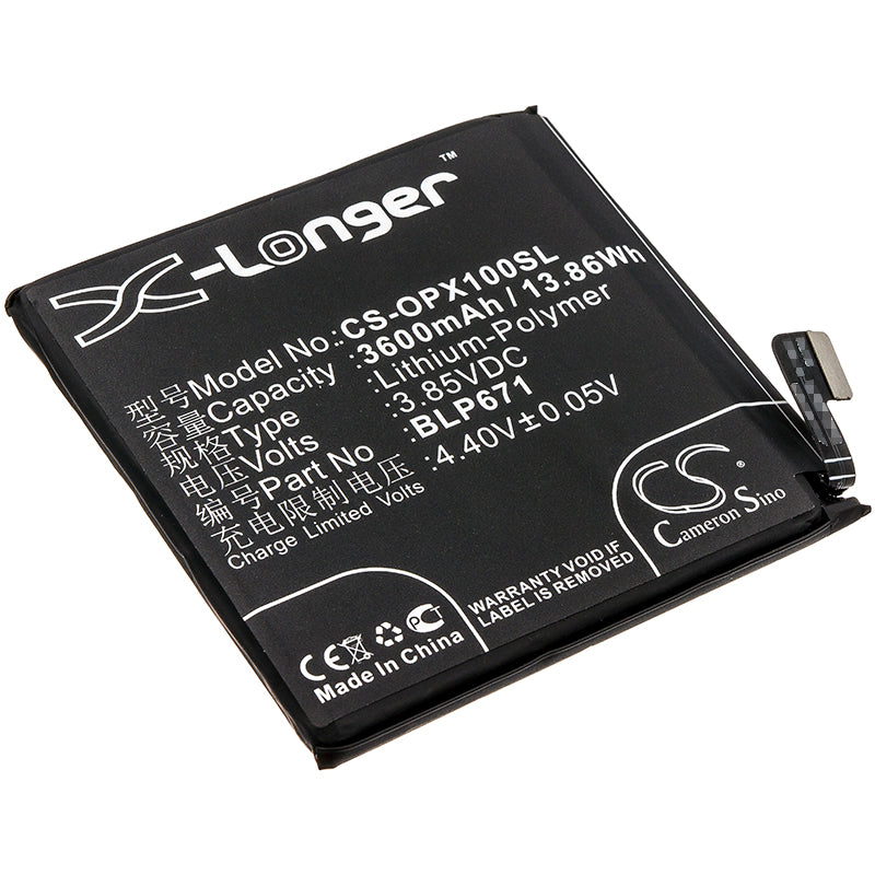 Replacement Battery for Oppo Find X – Mobile, SmartPhone – 3600mAh / 3.85V - image 1