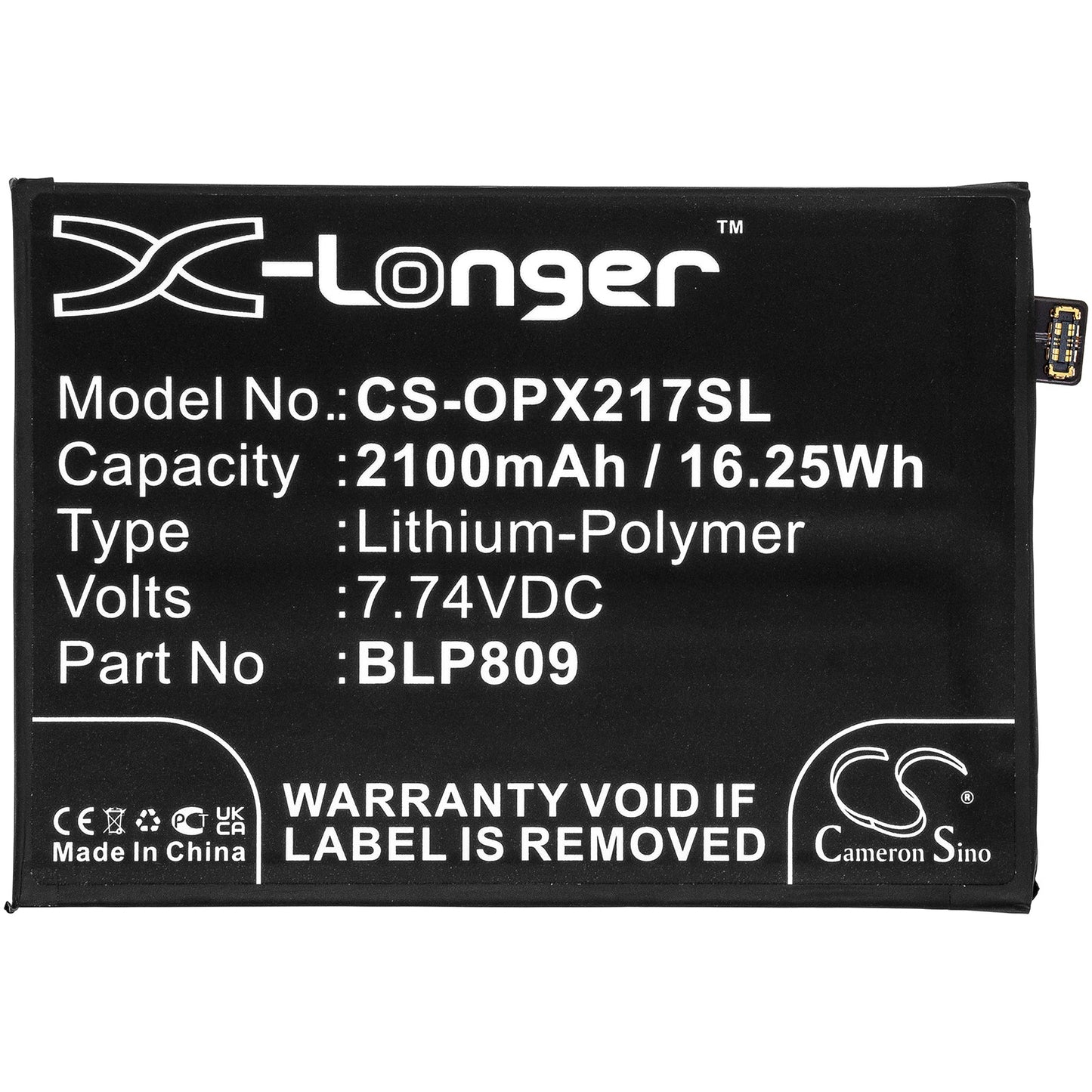 Replacement Battery for OPPO  Realme Q2 Pro – Mobile, SmartPhone – 2100mAh / 16.25Wh / 7.74V