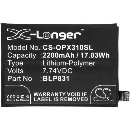 Replacement Battery for Oppo Find X3 Pro – Mobile, SmartPhone – 2200mAh / 7.74V