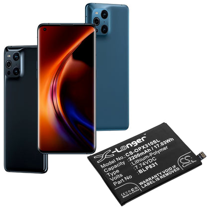 Replacement Battery for Oppo Find X3 Pro – Mobile, SmartPhone – 2200mAh / 7.74V
