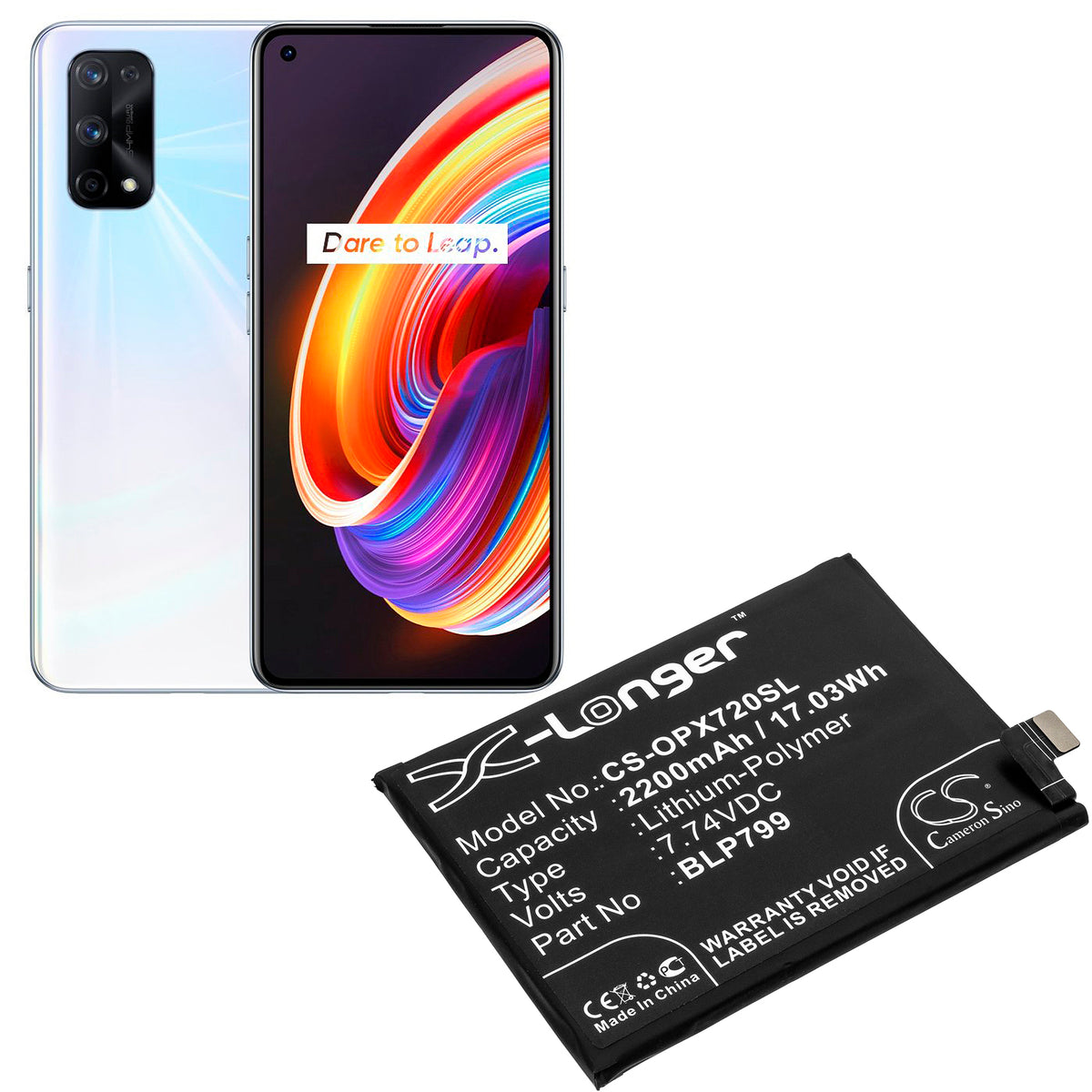 Replacement Battery for Oppo Realme X7 Pro 5G – Mobile, SmartPhone – 2200mAh / 7.74V