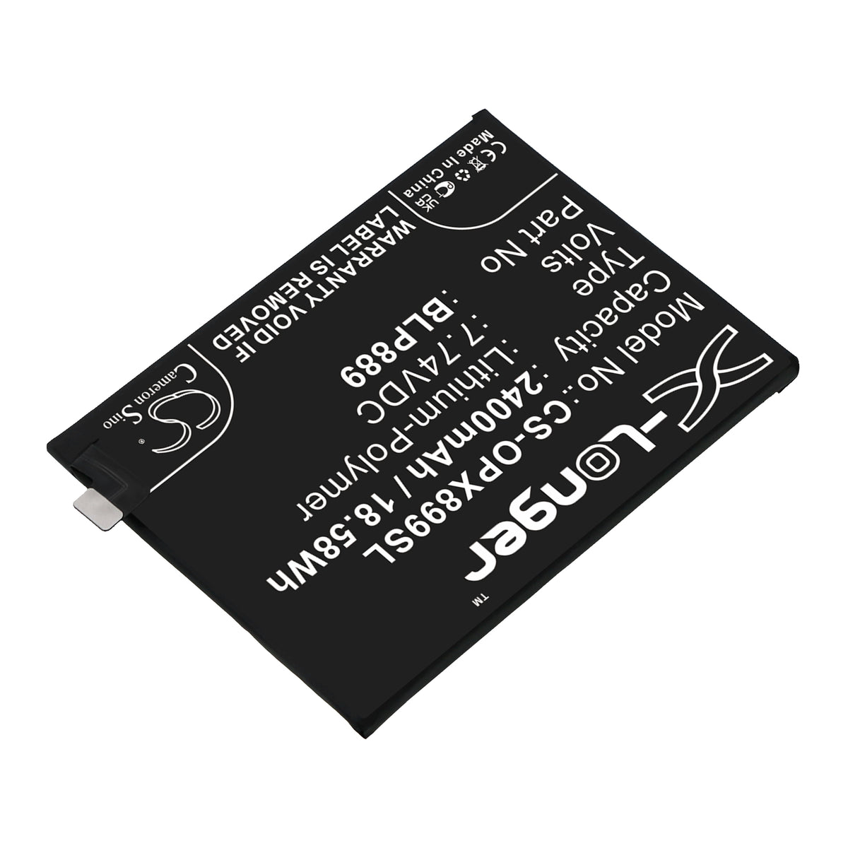 Replacement Battery for Oppo Find X5 Pro – Mobile, SmartPhone – 2400mAh / 7.74V