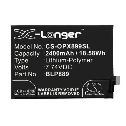 Replacement Battery for OPPO  CPH2305 – Mobile, SmartPhone – 2400mAh / 18.58Wh / 7.74V