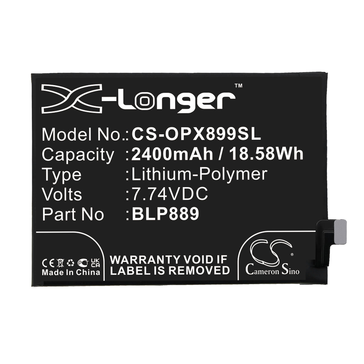 Replacement Battery for Oppo Find X5 Pro – Mobile, SmartPhone – 2400mAh / 7.74V