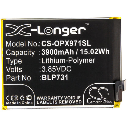 Replacement Battery for OPPO  Realme 5 Pro – Mobile, SmartPhone – 3900mAh / 15.02Wh / 3.85V