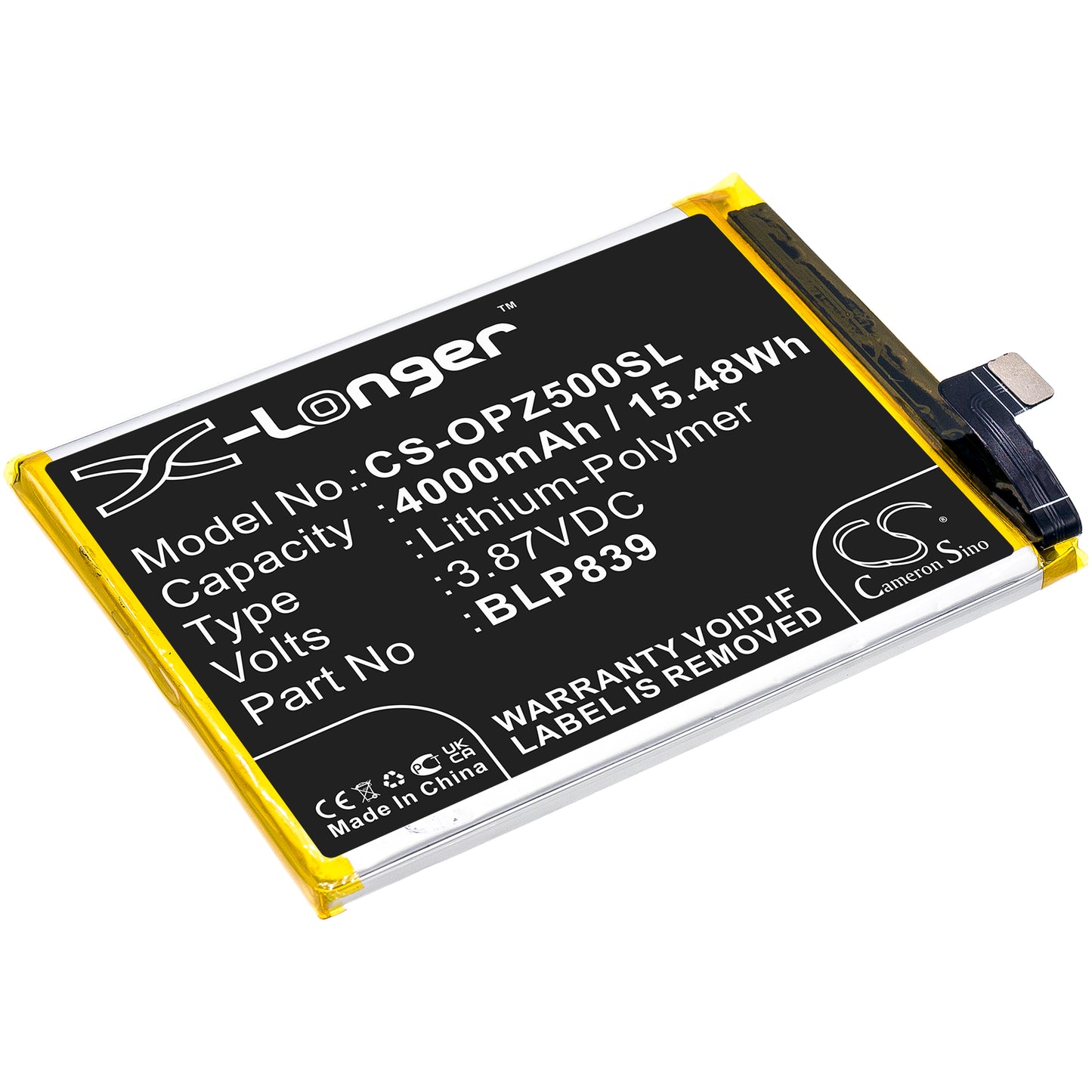 Replacement Battery for Oppo Reno 5Z 5G 2021 – Mobile, SmartPhone – 4000mAh / 3.87V - image 1