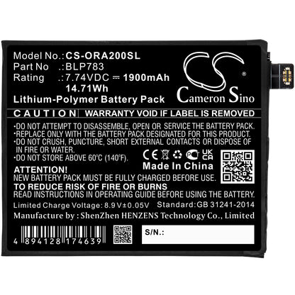 Replacement Battery for Oppo Reno Ace2 – Mobile, SmartPhone – 1900mAh / 7.74V