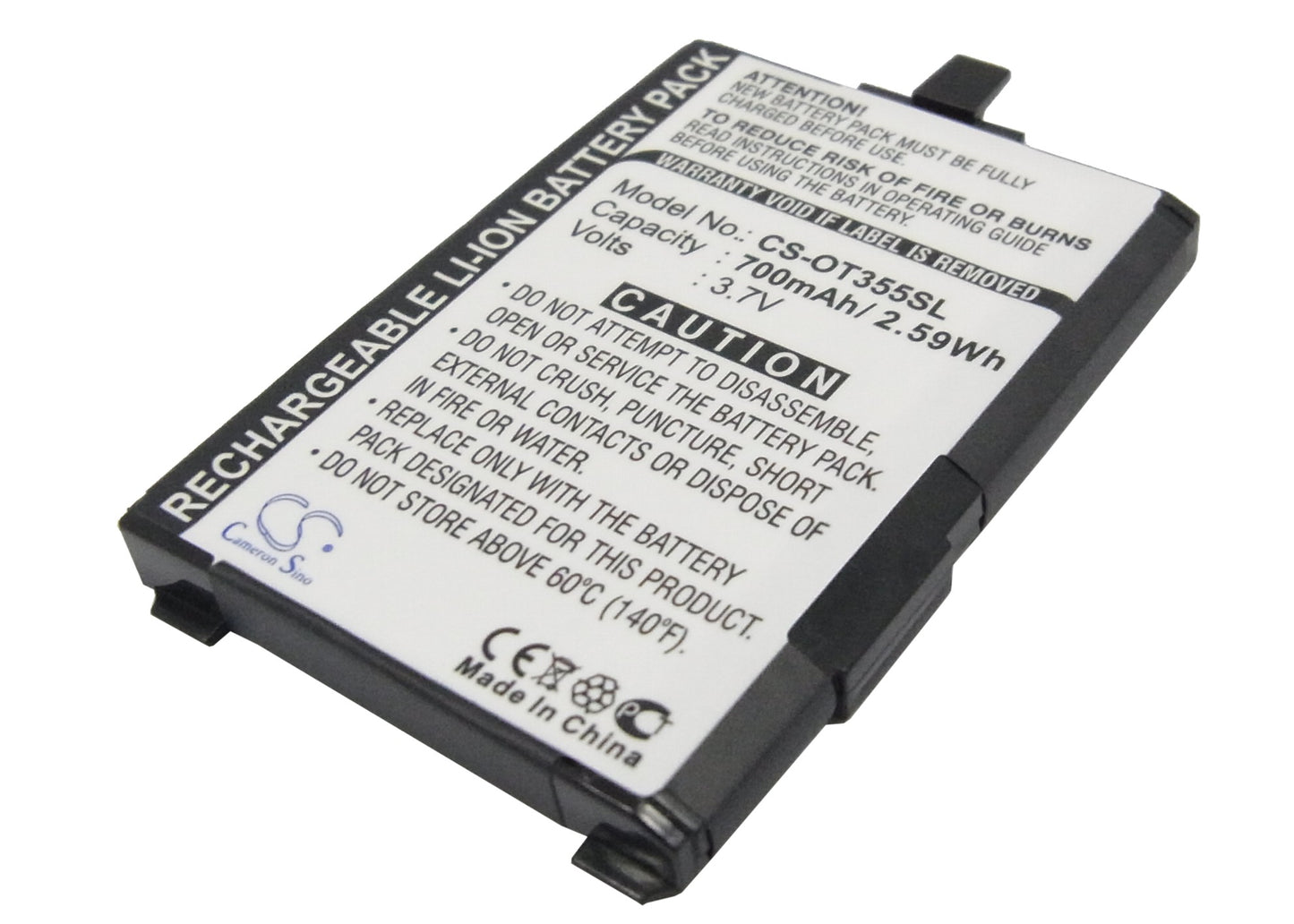 Replacement Battery for Alcatel OT-155 – Mobile, SmartPhone – 700mAh / 3.7V - image 1