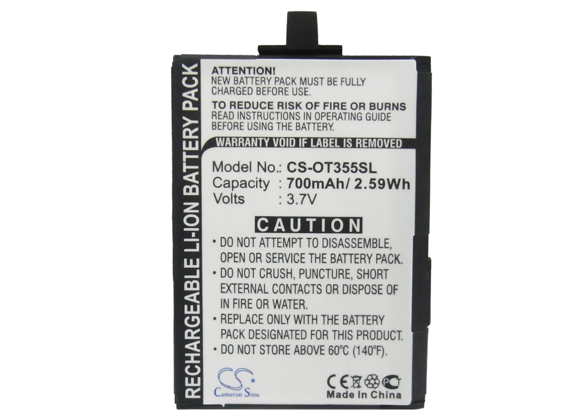 Replacement Battery for Alcatel OT-155 – Mobile, SmartPhone – 700mAh / 3.7V - image 5