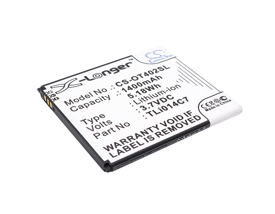 Replacement Battery for Alcatel One Touch Pixi First – Mobile, SmartPhone – 1400mAh / 3.7V - image 1