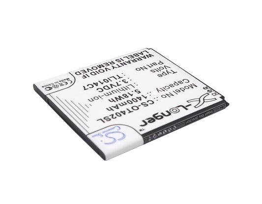 Replacement Battery for Alcatel  One Touch Pixi First – Mobile, SmartPhone – 1400mAh / 5.18Wh / 3.7V