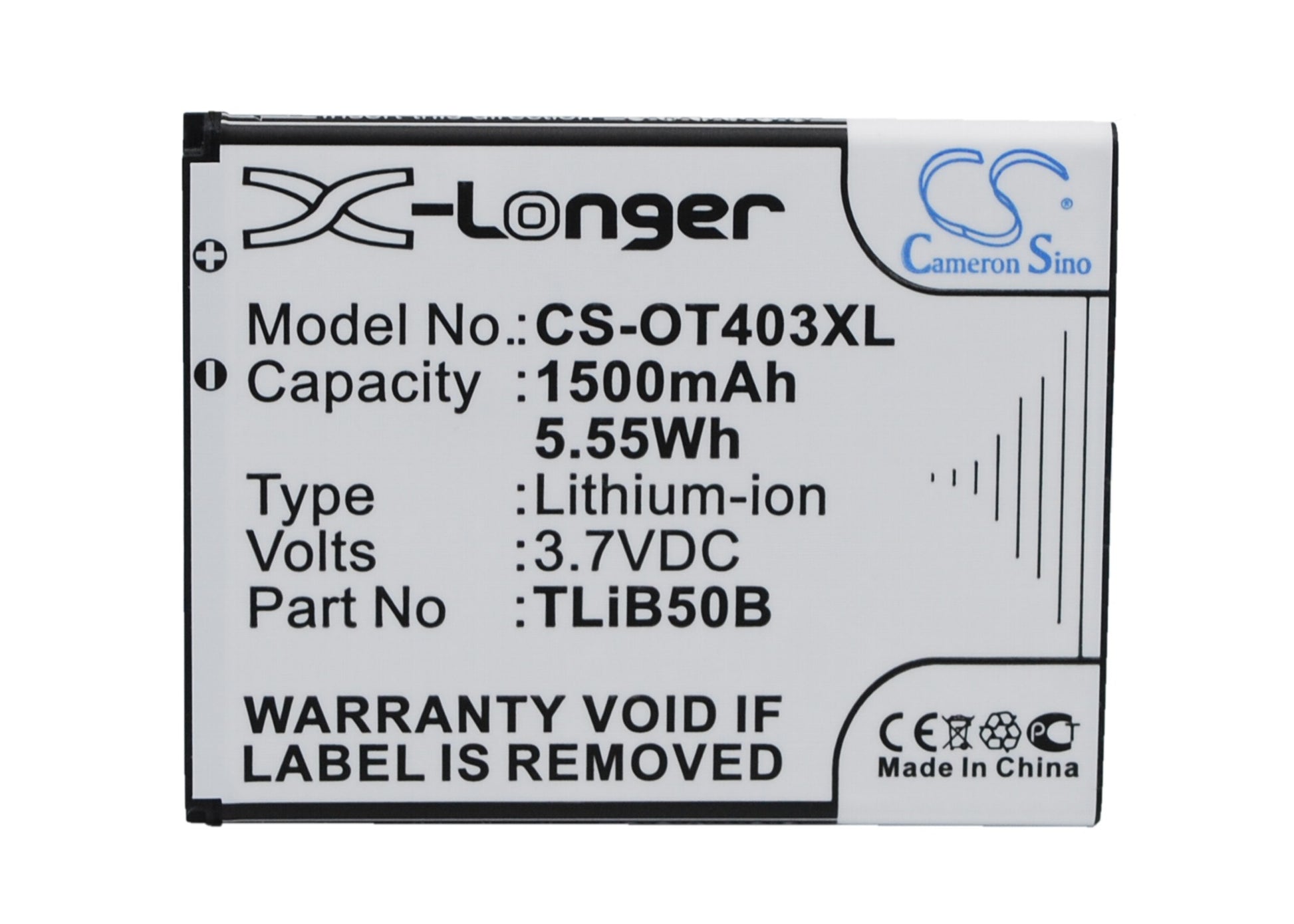 Replacement Battery for Alcatel OT-4030 – Mobile, SmartPhone – 1500mAh / 3.7V - image 1