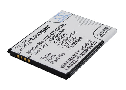 Replacement Battery for Alcatel  One Touch S Pop – Mobile, SmartPhone – 1500mAh / 5.55Wh / 3.7V