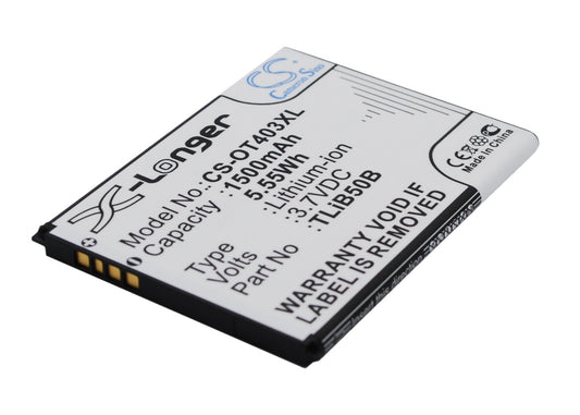 Replacement Battery for Alcatel  One Touch S Pop – Mobile, SmartPhone – 1500mAh / 5.55Wh / 3.7V