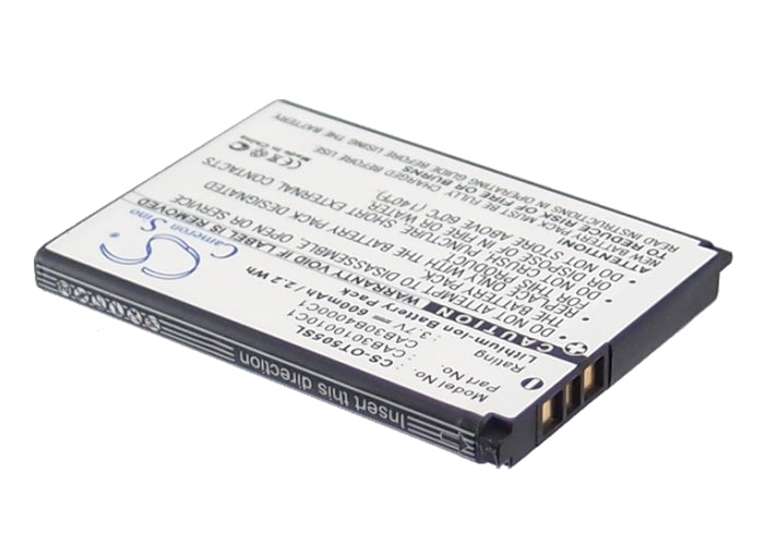 Replacement Battery for Alcatel  GYARI – Mobile, SmartPhone – 600mAh / 2.22Wh / 3.7V