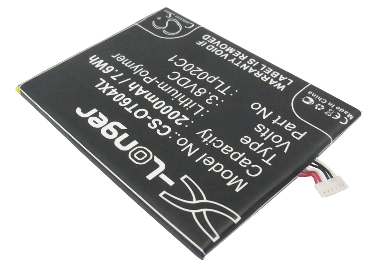Replacement Battery for Alcatel  6039S-2AALUS7 – Mobile, SmartPhone – 2000mAh / 7.60Wh / 3.8V
