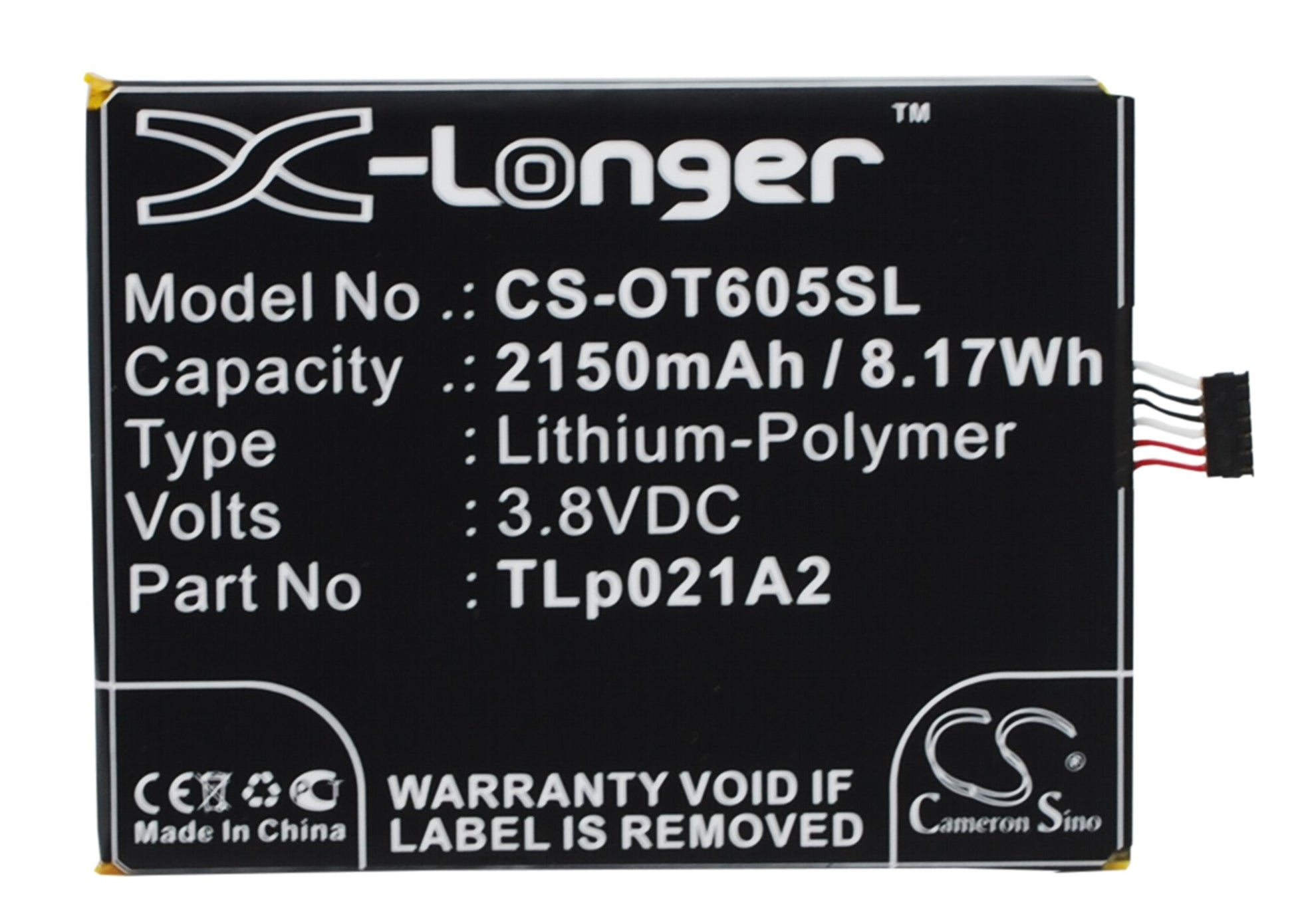 Replacement Battery for Alcatel One Touch Idol 2S – Mobile, SmartPhone – 2150mAh / 3.8V - image 1